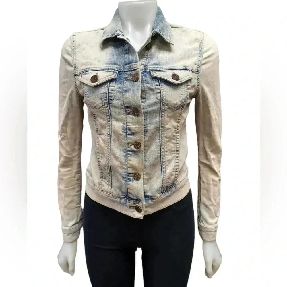 Mavi Acid  Wash Light Wash Denim Jean Jacket Size XS